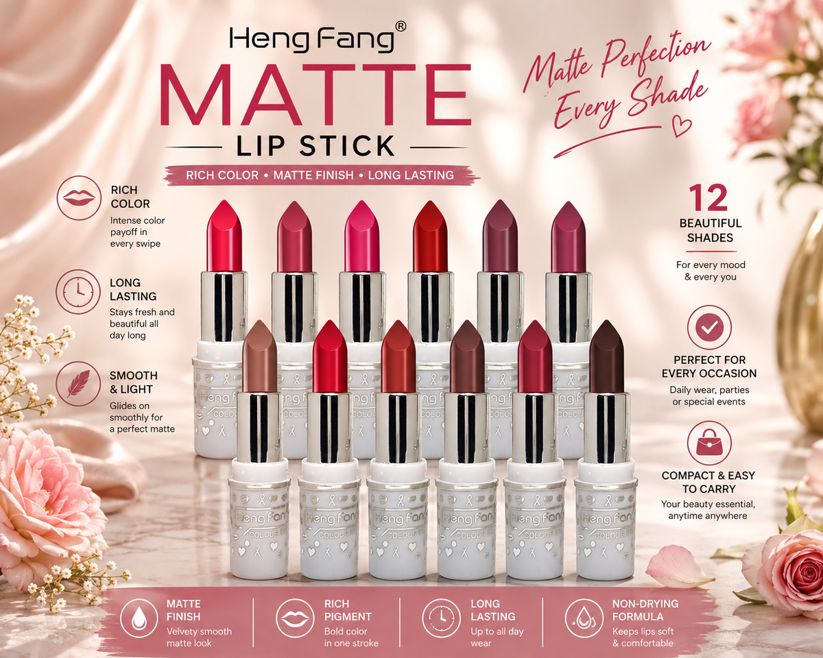 Pack of 6 Heng Fang Matte Lipstick Set